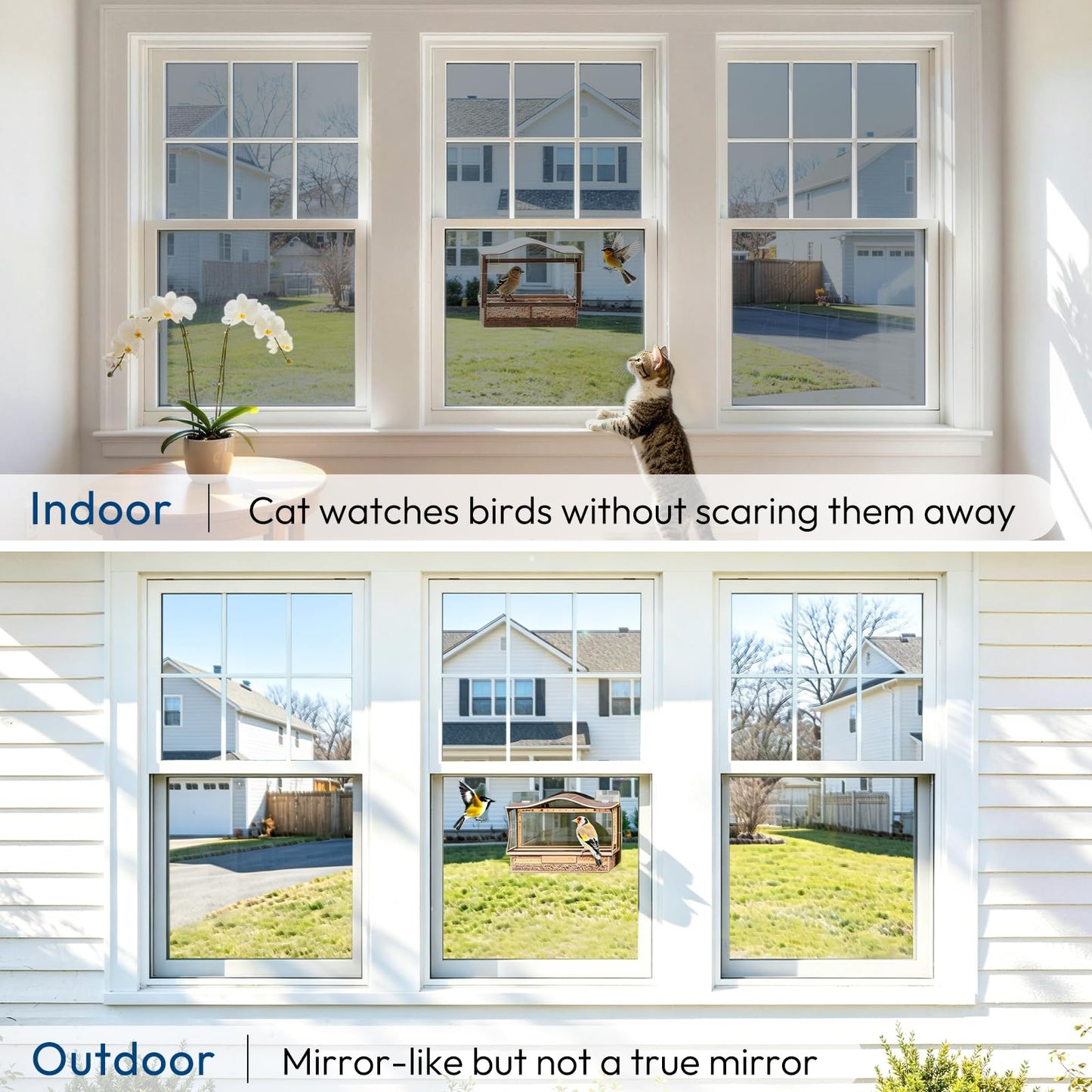 rabbitgoo Window Privacy Film One Way, 17.5" x 78.7", Silver