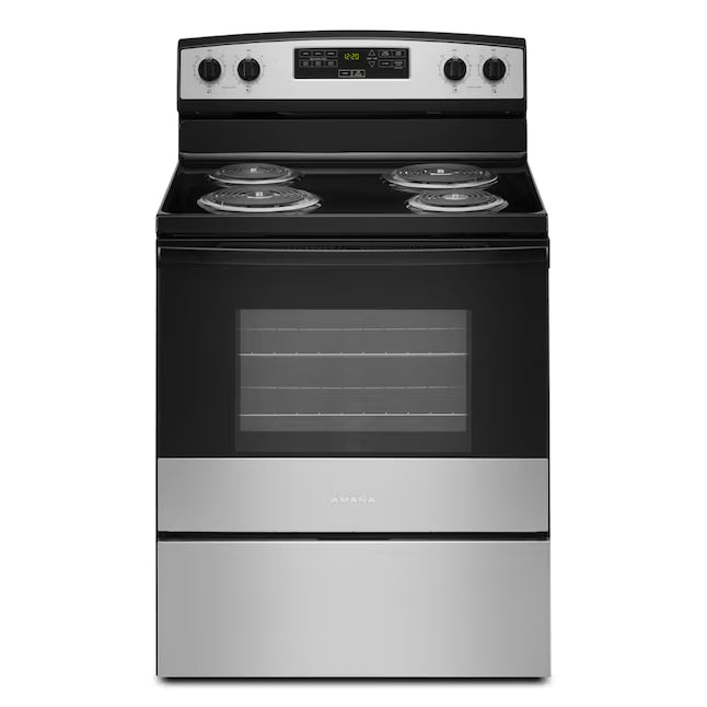 Amana 30-in 4 burners 4.8-cu ft Freestanding Electric Range Stainless Steel