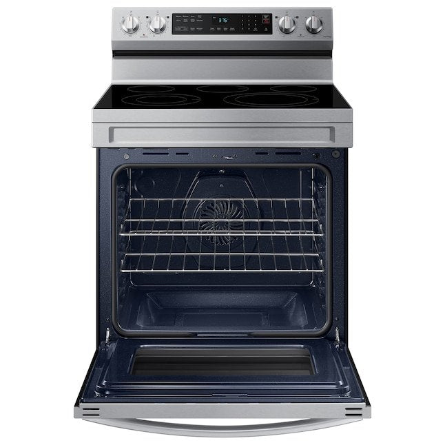 Samsung 30-in Glass Top 5 burners 6.3-cu ft Air Fry Electric Range Fingerprint Resistant
