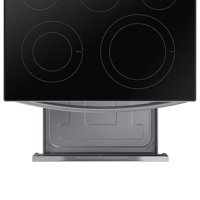 Samsung 30-in Glass Top 5 burners 6.3-cu ft Air Fry Electric Range Fingerprint Resistant
