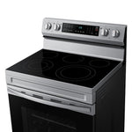 Samsung 30-in Glass Top 5 burners 6.3-cu ft Air Fry Electric Range Fingerprint Resistant