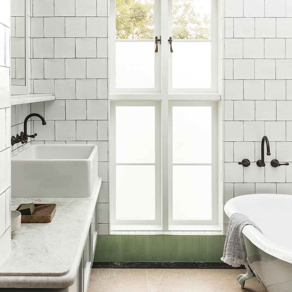 rabbitgoo Frosted Glass Window Privacy Film, No Glue, White, 17.5" x 78.7"