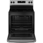 GE 30-in Glass Top 4 burners 5.3-cu ft Freestanding Electric Range Stainless Steel