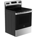 GE 30-in Glass Top 4 burners 5.3-cu ft Freestanding Electric Range Stainless Steel