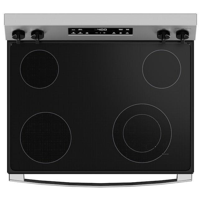 GE 30-in Glass Top 4 burners 5.3-cu ft Freestanding Electric Range Stainless Steel