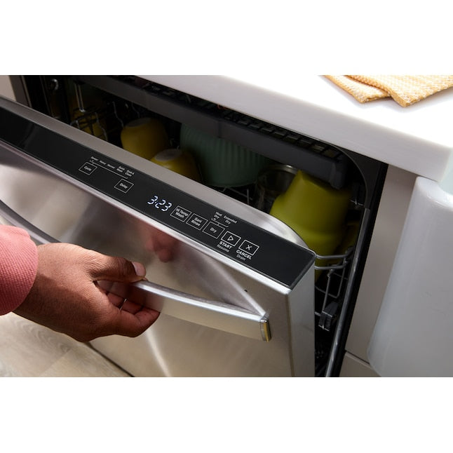 Whirlpool Eco Series 24-in Top Control Built-in Dishwasher Fingerprint Resistant Stainless Steel With Third Rack 47-Decibel