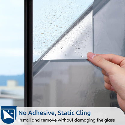 rabbitgoo Window Privacy Film One Way, 17.5" x 78.7", Silver