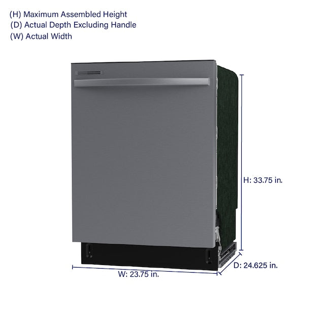 24-in Top Control Built-in Samsung Dishwasher ( Fingerprint Resistant Stainless Steel ) , Hybrid Tub , 53-Decibel