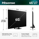65" U7 Mini-LED ULED 4K UHD Best Premium Gaming HDR Smart Google TV (65U7SG, 2026 NEW) - Hi-QLED, Native 165Hz, VRR 330, HDR10+, Dolby Vision IQ · Atmos, IMAX Enhanced, Anti-Reflection, 2.1.2 Ch