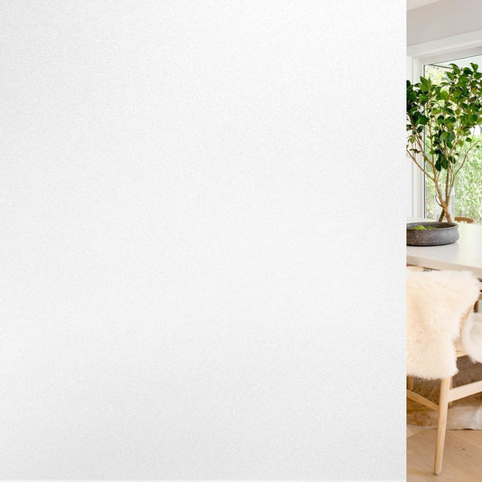 rabbitgoo Frosted Glass Window Privacy Film, No Glue, White, 17.5" x 78.7"