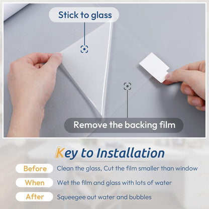 rabbitgoo Frosted Glass Window Privacy Film, Static Cling, 17.5" x 78.7"