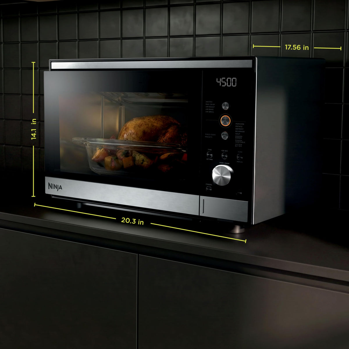Ninja Crispi Microwave & Air Fryer with FusionCrisp, Silver, MW101