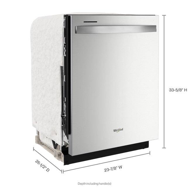 Whirlpool Eco Series 24-in Top Control Built-in Dishwasher Fingerprint Resistant Stainless Steel With Third Rack 47-Decibel