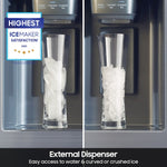 Bespoke AI 26 cu. ft. Counter-Depth 3-Door French Door Refrigerator with Sphere Ice - RF70F27SER