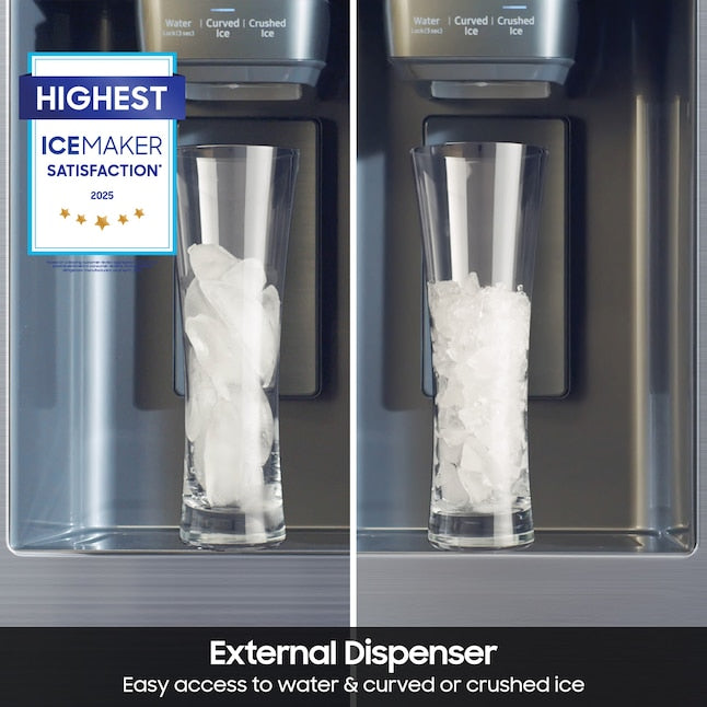 Bespoke AI 26 cu. ft. Counter-Depth 3-Door French Door Refrigerator with Sphere Ice - RF70F27SER