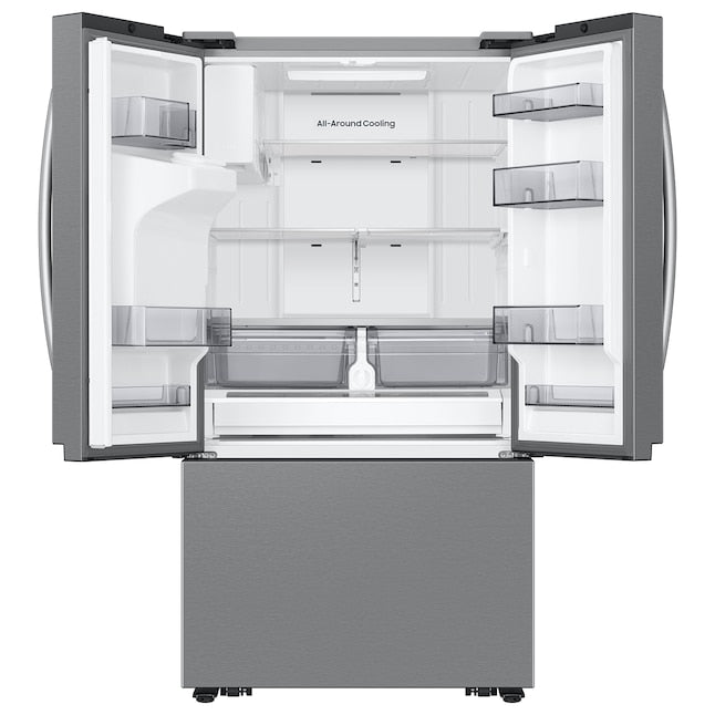 Bespoke AI 26 cu. ft. Counter-Depth 3-Door French Door Refrigerator with Sphere Ice - RF70F27SER
