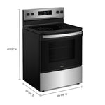 Whirlpool Flexible Cooktop 30-in Glass Top 4 burners 5.3-cu ft Freestanding Electric Range Stainless Steel