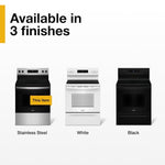 Whirlpool Flexible Cooktop 30-in Glass Top 4 burners 5.3-cu ft Freestanding Electric Range Stainless Steel