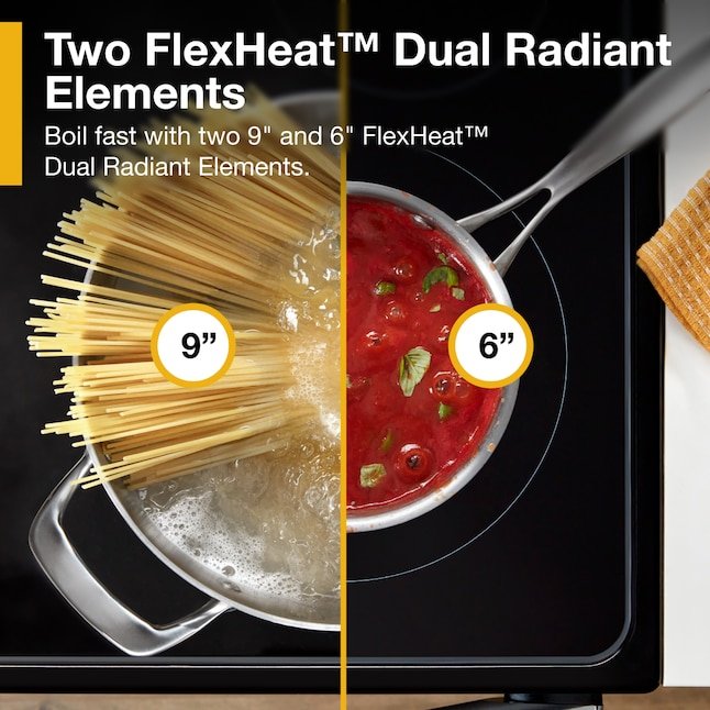 Whirlpool Flexible Cooktop 30-in Glass Top 4 burners 5.3-cu ft Freestanding Electric Range Stainless Steel