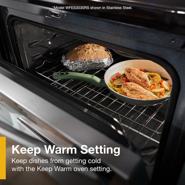 Whirlpool Flexible Cooktop 30-in Glass Top 4 burners 5.3-cu ft Freestanding Electric Range Stainless Steel