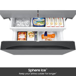 Bespoke AI 26 cu. ft. Counter-Depth 3-Door French Door Refrigerator with Sphere Ice - RF70F27SER