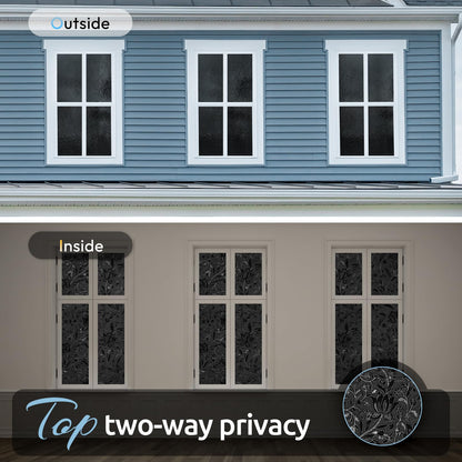 rabbitgoo Total Blackout Window Film, Black Privacy Cling, 17.5" x 78.7"