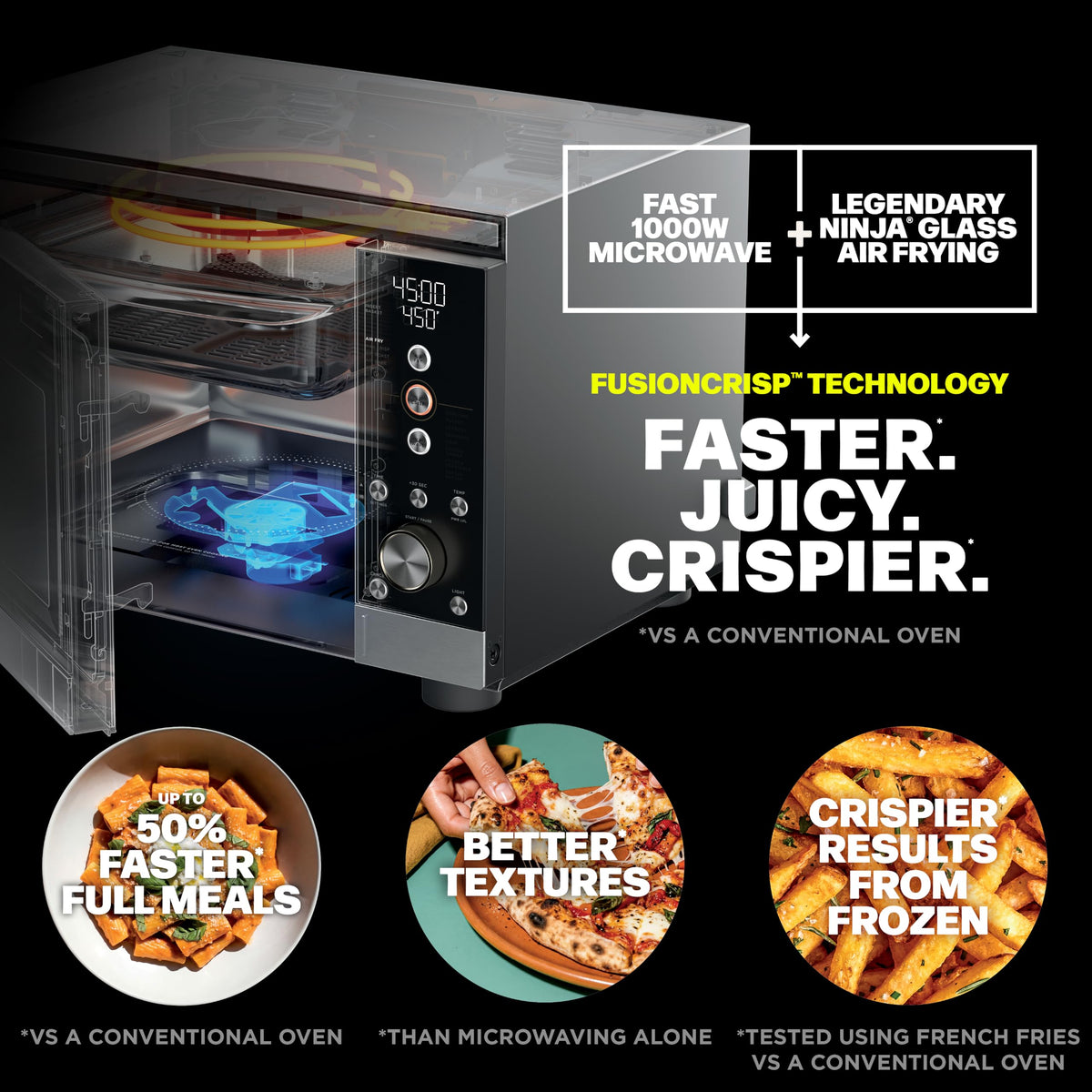 Ninja Crispi Microwave & Air Fryer with FusionCrisp, Silver, MW101