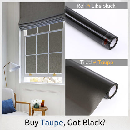 rabbitgoo Static Cling Privacy Film for Glass Windows, Taupe 17.5" x 78.7"