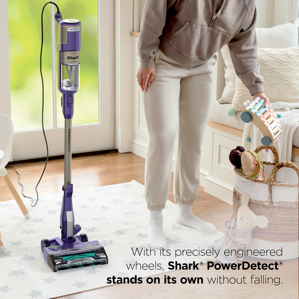 Shark PowerDetect Corded Stick Vacuum, Self-Cleaning, Eggplant, HZ4002