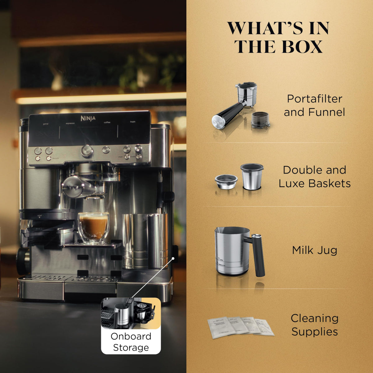 Luxe Café Premier 3-in-1 Espresso Machine, Drip Coffee, & Cold Brew