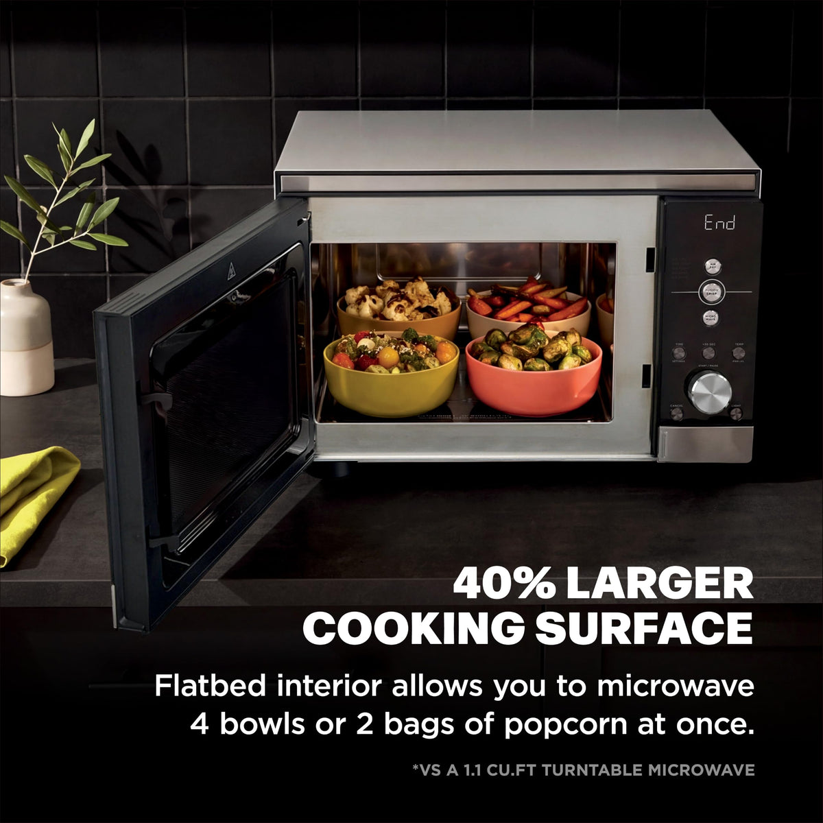 Ninja Crispi Microwave & Air Fryer with FusionCrisp, Silver, MW101