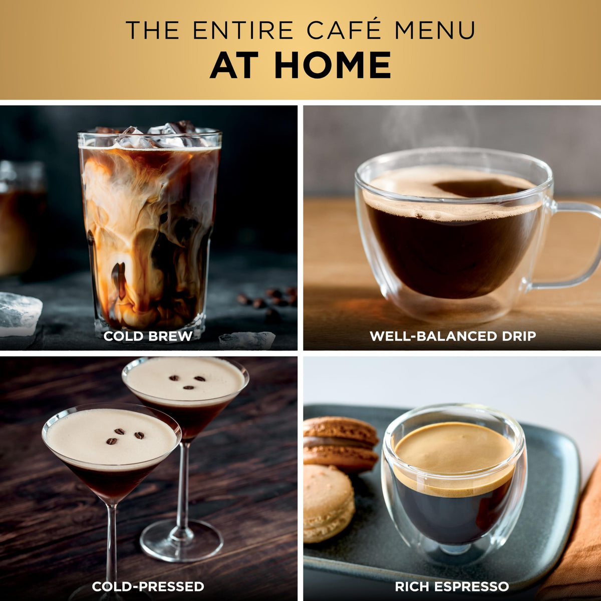 Luxe Café Premier Espresso, Drip Coffee & Cold Brew, Green, ES601GY