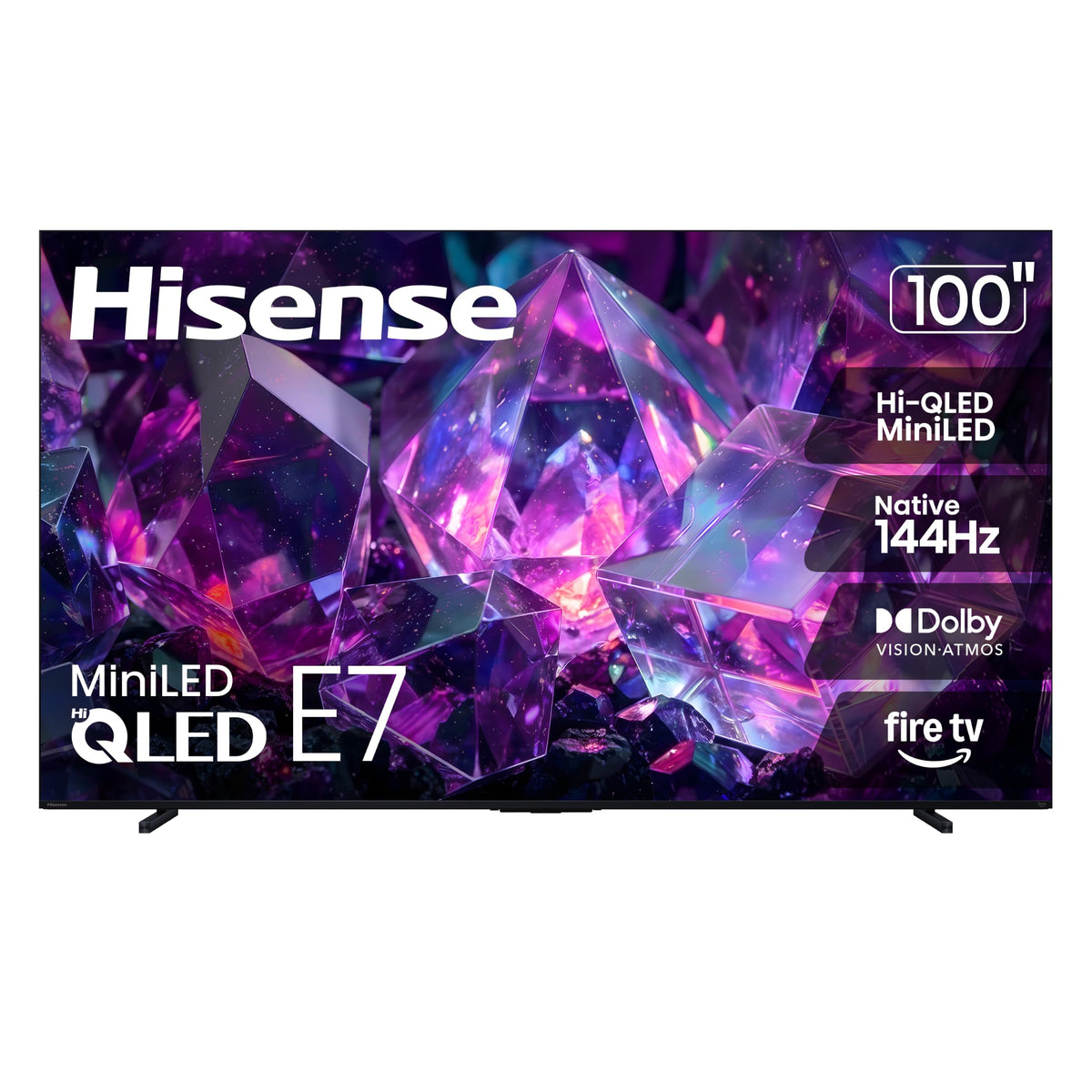 100" E7 Cinema Series Hi-QLED Mini-LED 4K UHD Smart Fire TV (100E7SF, 2026 NEW) - Native 144Hz, AI Picture, Dolby Vision IQ · Atmos, FALD, HDR10+ Adaptive, MEMC, Alexa+