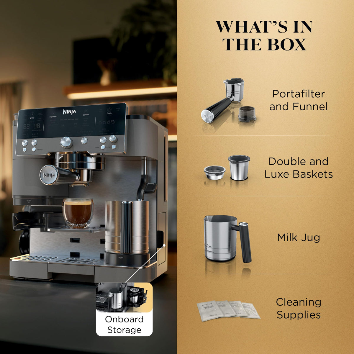 Luxe Café Premier Espresso & Rapid Cold Brew, Gunmetal, ES601GM