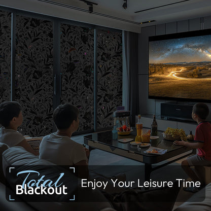 rabbitgoo Total Blackout Window Film, Black Privacy Cling, 17.5" x 78.7"