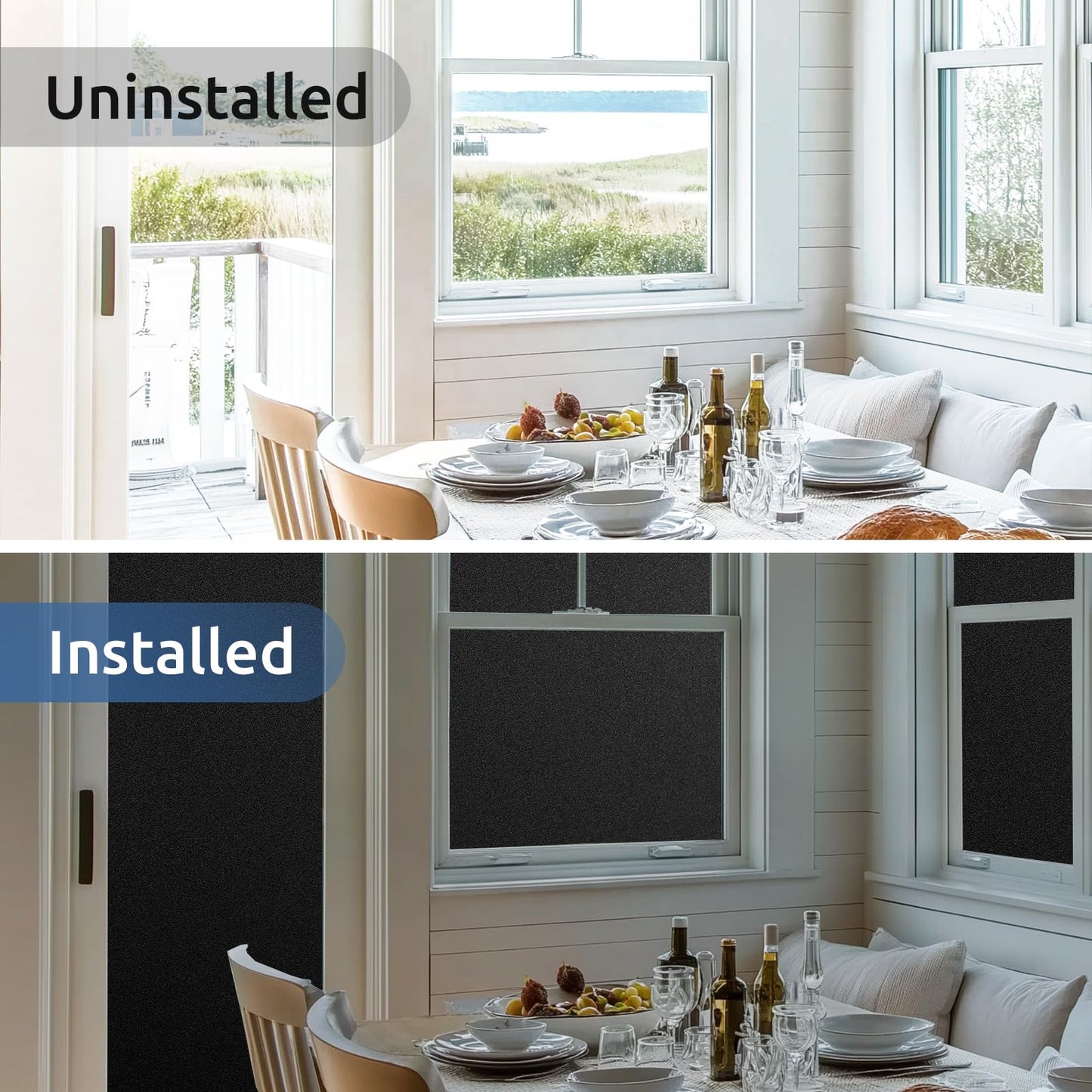 rabbitgoo Blackout Window Film Room Darkening Light Blocking 17.5" x 78.7"