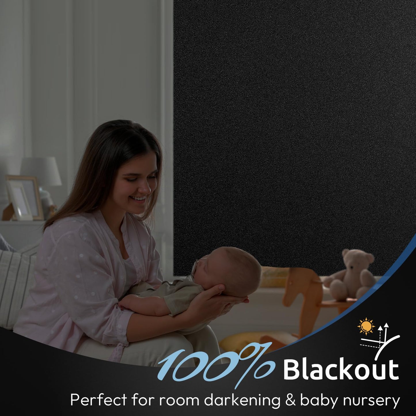 rabbitgoo Blackout Window Film Room Darkening Light Blocking 17.5" x 78.7"
