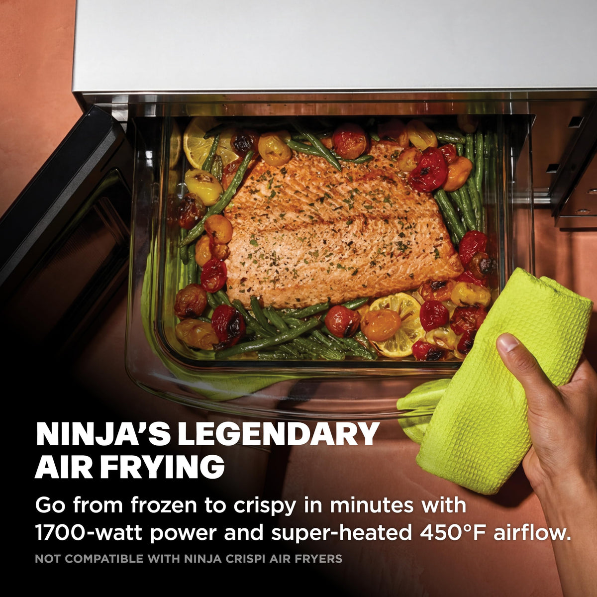 Ninja Crispi Microwave & Air Fryer with FusionCrisp, Silver, MW101