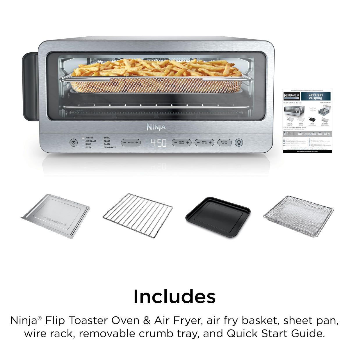 Ninja Flip Toaster Oven & Air Fryer, 8-in-1, Stainless Steel, SP151