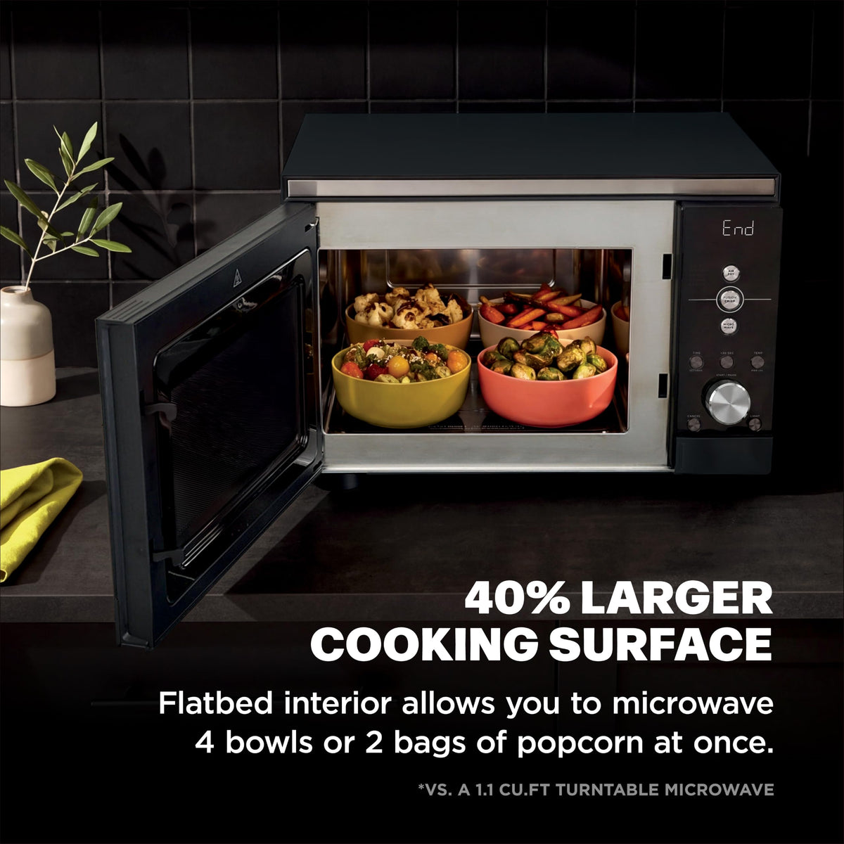 MW101BK1 Crispi Microwave and Air Fryer with FusionCrisp, 0.9 Cu Ft, Black
