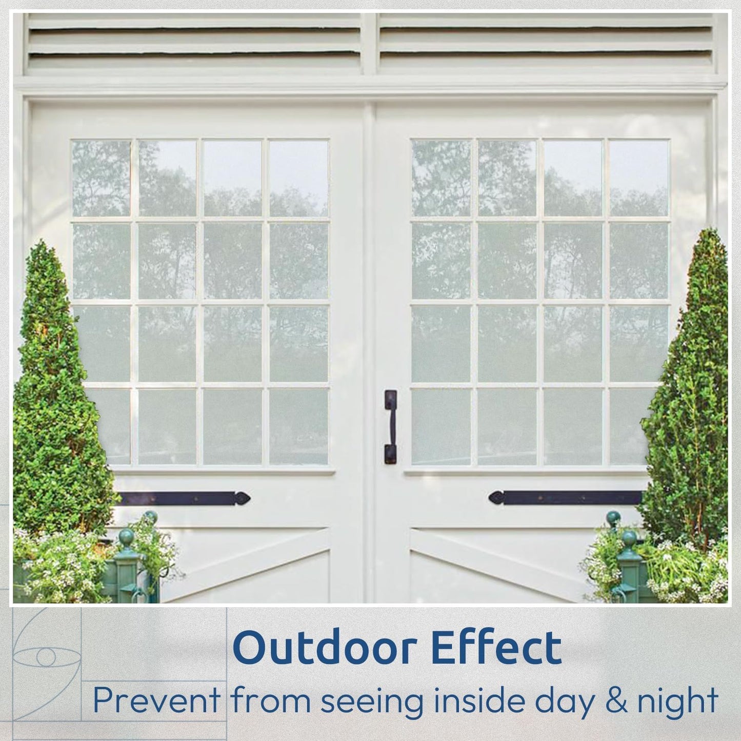 rabbitgoo Frosted Glass Window Privacy Film, No Glue, White, 17.5" x 78.7"
