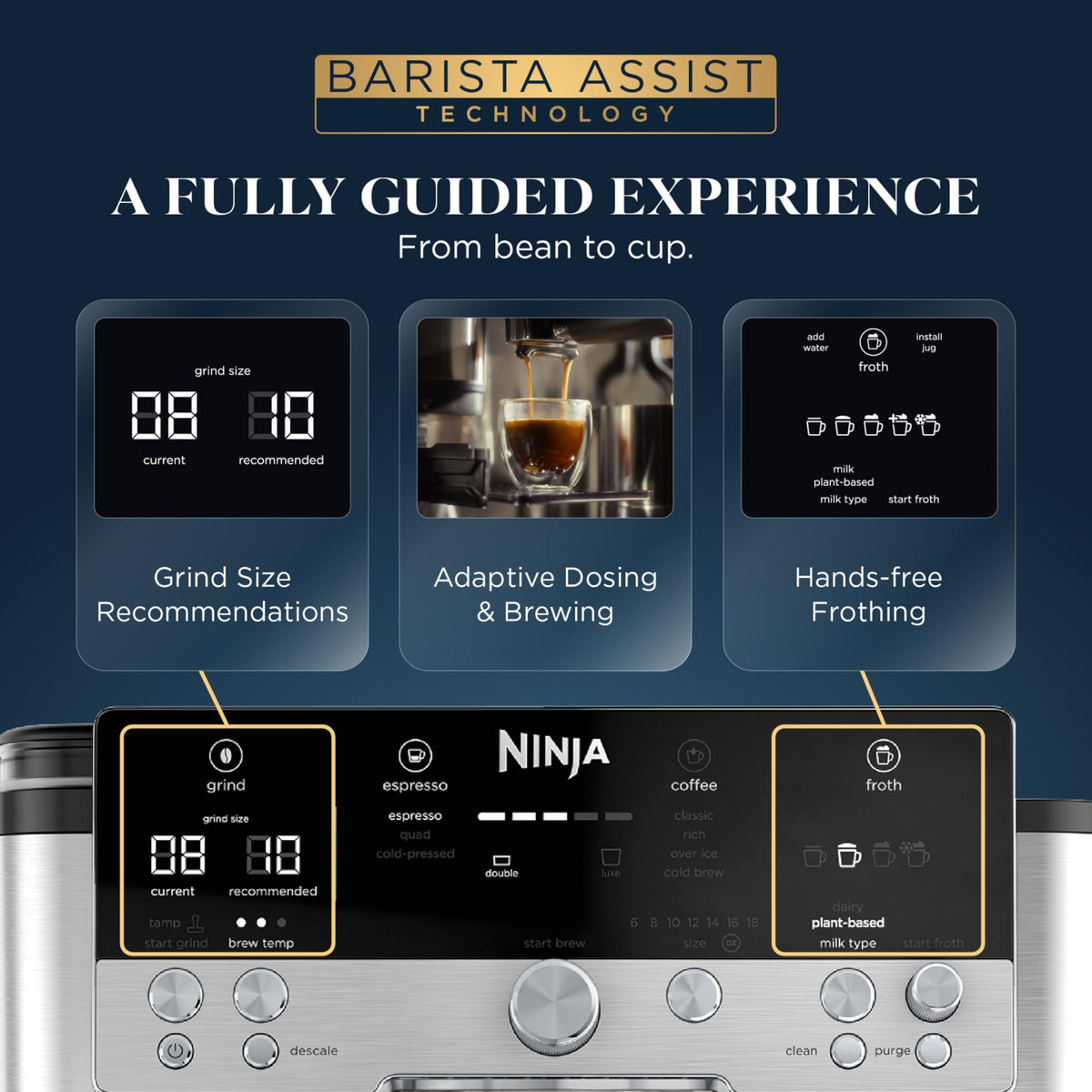 Luxe Café Premier 3-in-1 Espresso Machine, Drip Coffee, & Cold Brew