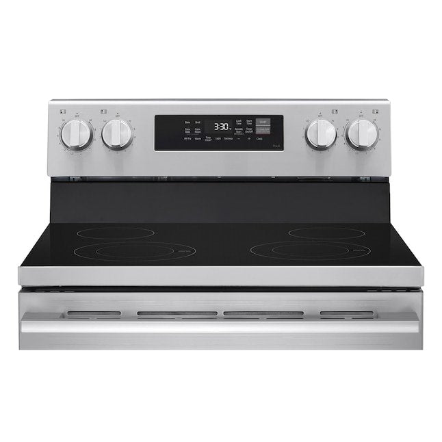 LG 30-in Glass Top 4 burners 6.3-cu ft Air Fry Convection Oven Freestanding Electric Range