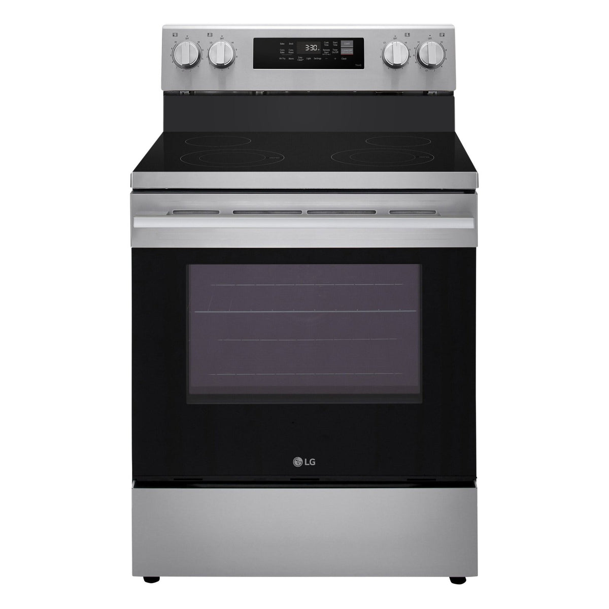 LG 30-in Glass Top 4 burners 6.3-cu ft Air Fry Convection Oven Freestanding Electric Range