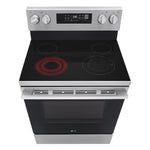 LG 30-in Glass Top 4 burners 6.3-cu ft Air Fry Convection Oven Freestanding Electric Range