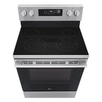 LG 30-in Glass Top 4 burners 6.3-cu ft Air Fry Convection Oven Freestanding Electric Range