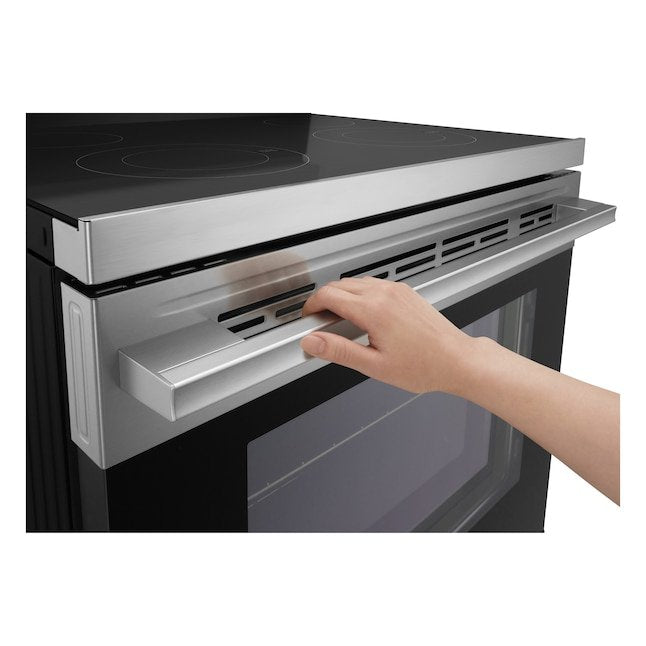 LG 30-in Glass Top 4 burners 6.3-cu ft Air Fry Convection Oven Freestanding Electric Range