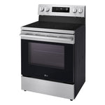 LG 30-in Glass Top 4 burners 6.3-cu ft Air Fry Convection Oven Freestanding Electric Range
