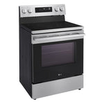 LG 30-in Glass Top 4 burners 6.3-cu ft Air Fry Convection Oven Freestanding Electric Range