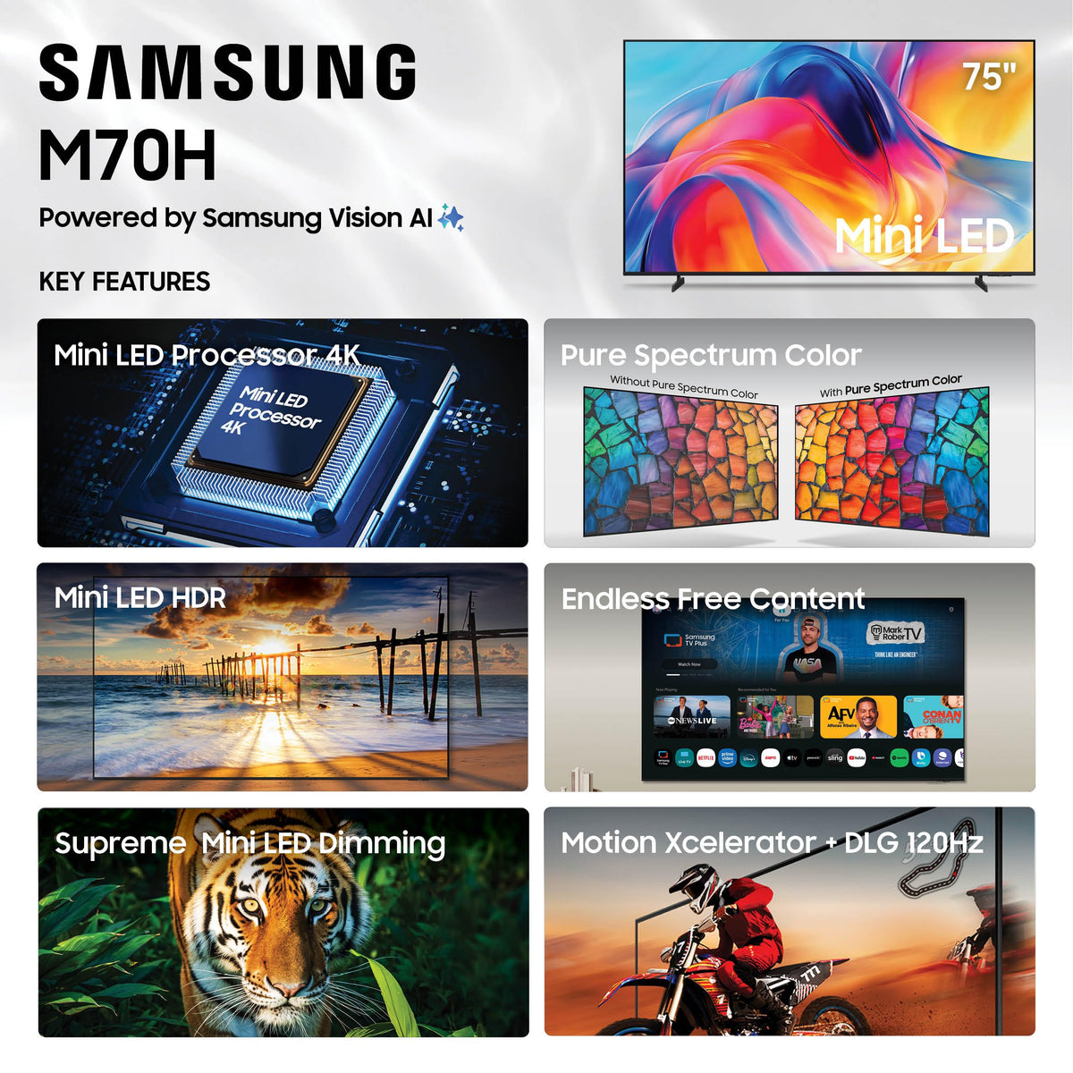 75-Inch Class M70H Series, Mini LED, 4K, Smart TV, 2026 Model